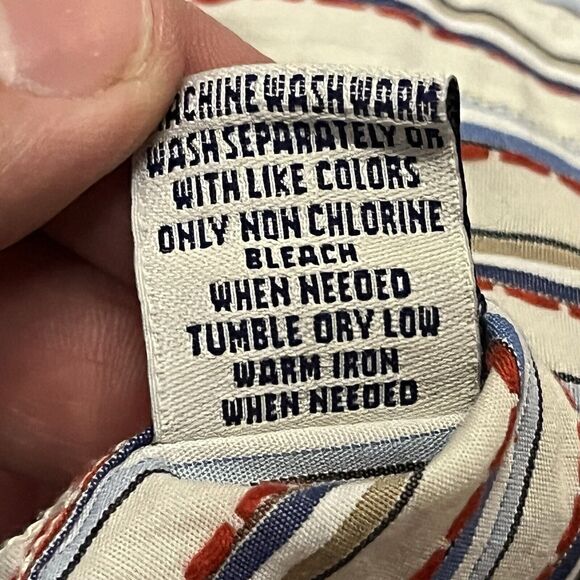 Robert Graham Button Down Shirt Mens Medium Flip Cuffs Striped Multicolor‎ - Picture 6 of 10